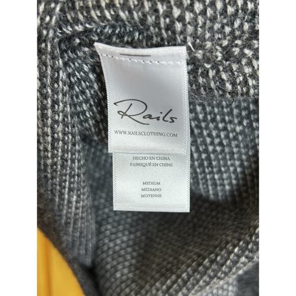 Rails Rune Pullover Sweater Mens Charcoal Ice Medium Wool Blend Casual Office - Picture 10 of 11